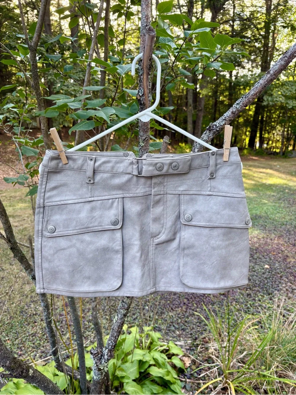 Free People Taupe Mini Cargo Skirt